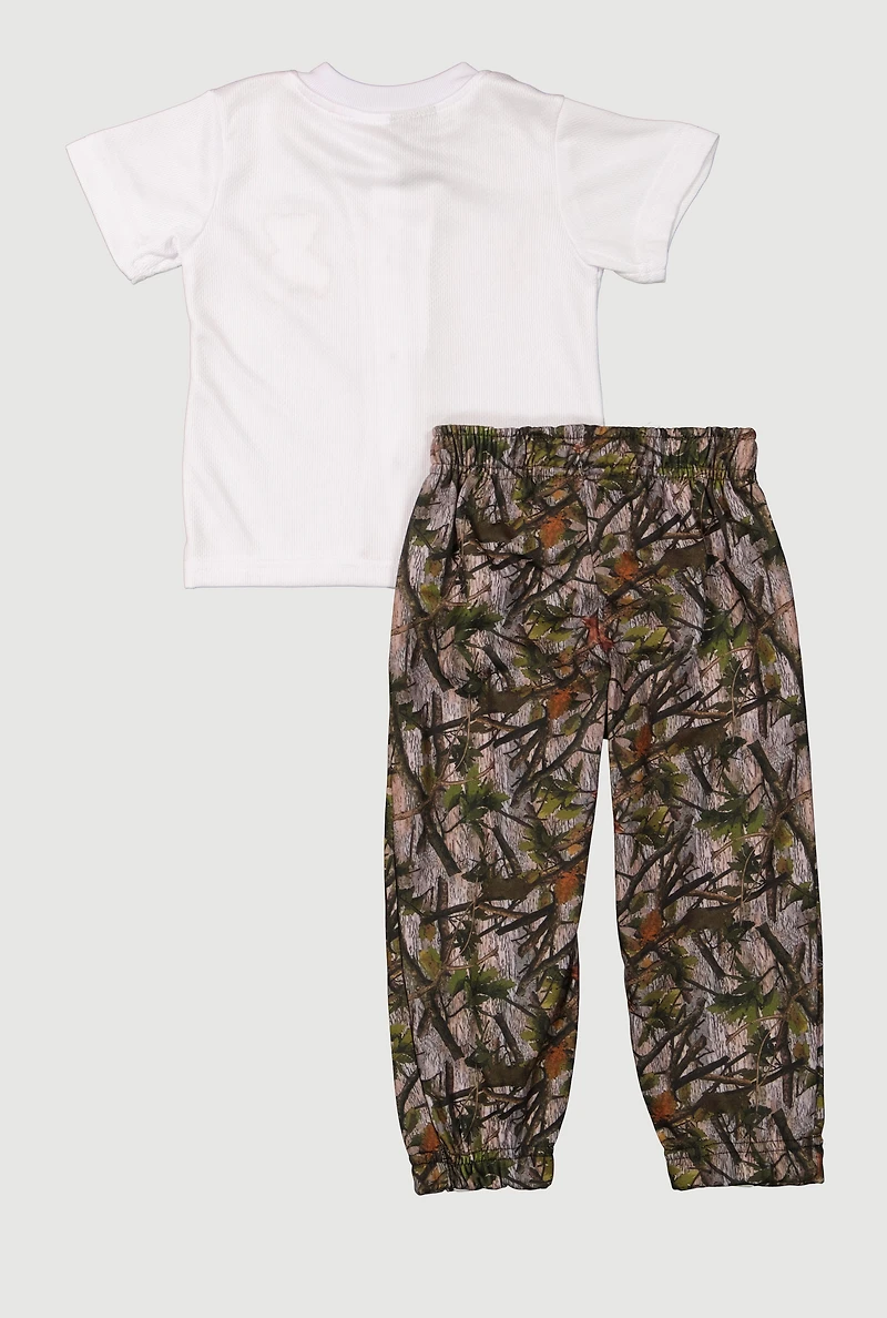 Baby Boys 12-24M Bear Jersey Mesh Shirt and Sweatpants, Multi,