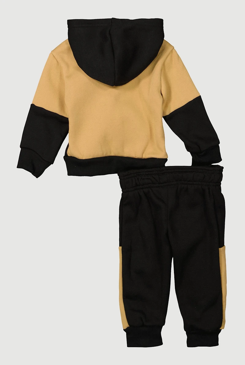 Baby Boys 12-24M King Bear Graphic Sweatshirt and Joggers, Black,