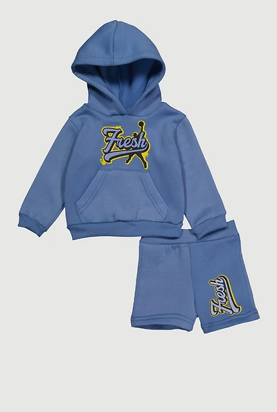 Baby Boys 12-24M Fresh Graphic Sweatshirt and Sweatshorts, Blue, Size 24M
