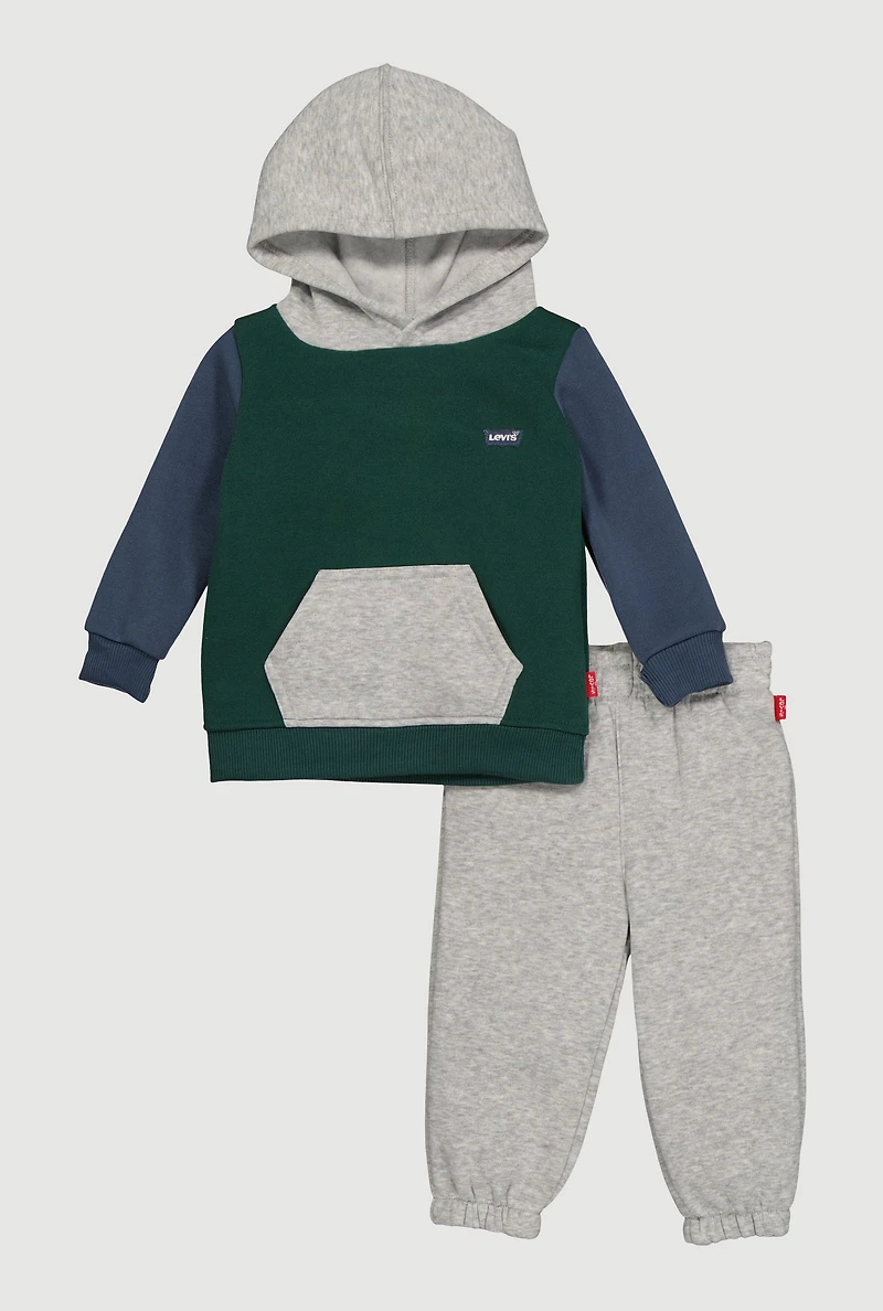 Baby Boys 12-24M Color Blocked Levi Graphic Hoodie and Sweatpants, Multi,