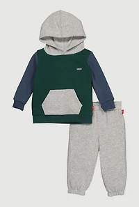 Baby Boys 12-24M Color Blocked Levi Graphic Hoodie and Sweatpants, Multi,
