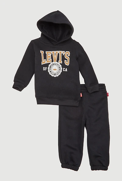 Baby Boys 12-24M Levis Fleece Hoodie and Sweatpants Set, Black, Size 18M