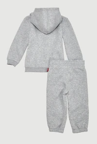 Baby Boys 12-24M Levis Marled Fleece Hoodie and Sweatpants, Grey, Size 12M