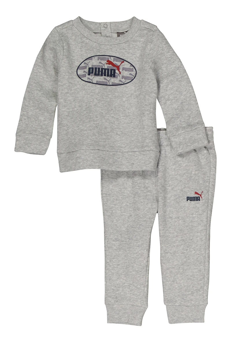 Baby Boys Puma Marled Graphic Pullover Sweatshirt and Joggers