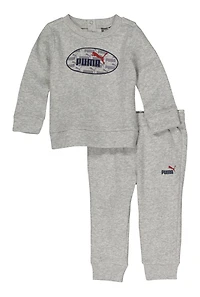Baby Boys Puma Marled Graphic Pullover Sweatshirt and Joggers