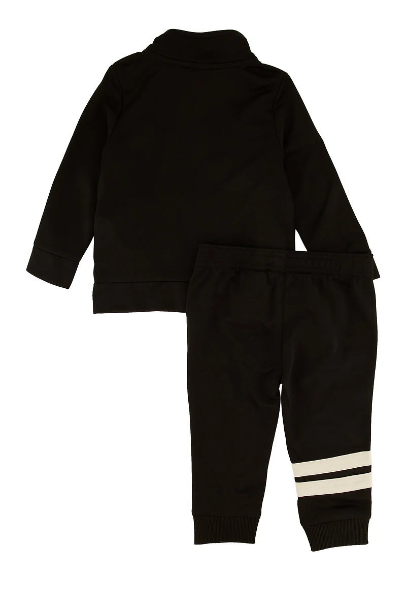 Baby Boys 12-24M Puma Zip Front Track Jacket and Striped Joggers, Black,