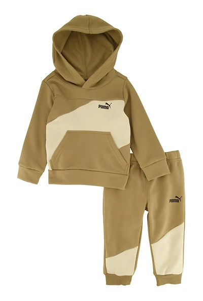 Baby Boys 12-24M Puma Color Block Pullover Hoodie and Joggers, Brown, Size 12M