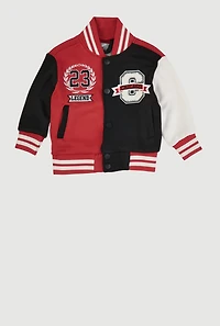 Baby Boys 12-24M Color Blocked Destination Patch Graphic Varsity Jacket