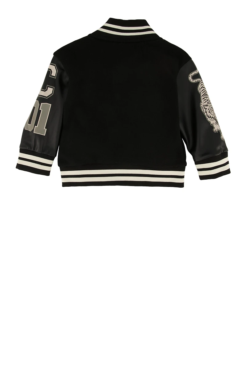 Baby Boys 12-24M Chenille Patch Graphic Varsity Jacket