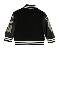 Baby Boys 12-24M Chenille Patch Graphic Varsity Jacket