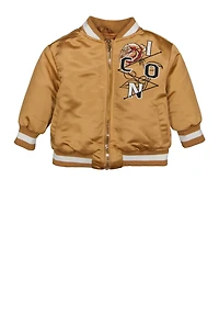 Baby Boys 12-24M Satin Icon Graphic Bomber Jacket