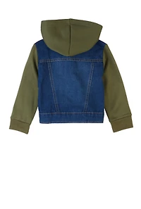Baby Boys 12-24M Fleece Lined Hooded Denim Jacket, Multi, Size 12M