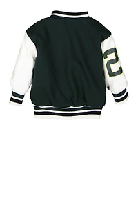 Baby Boys 12-24M Goat Chenille Patch Varsity Jacket, Green, Size 12M