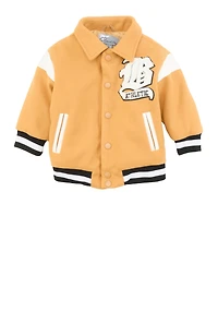 Baby Boys 12-24M Athletic Chenille Patch Varsity Jacket, Beige, Size 12M