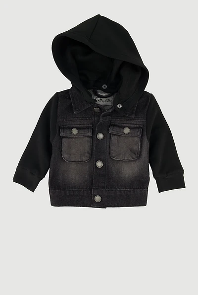 Baby Boys 0-9M Layered Look Button Front Jacket,