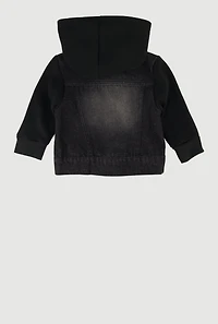 Baby Boys 0-9M Layered Look Button Front Jacket, Black, Size 9M