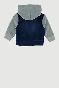 Baby Boys 0-9M Layered Look Button Front Jacket, Blue, Size 9M