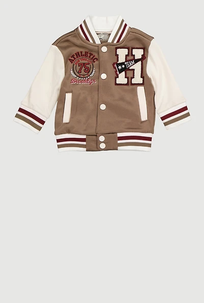 Baby Boys 0-9M Athletic 75 Brooklyn Graphic Varsity Jacket