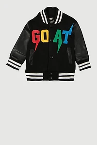 Baby Boys 0-9M GOAT Graphic Varsity Jacket