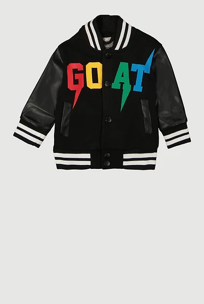 Baby Boys 0-9M GOAT Graphic Varsity Jacket