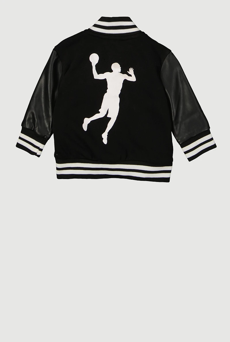 Baby Boys 0-9M GOAT Graphic Varsity Jacket