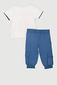 Baby Boys 0-9M Boss Bear Graphic Tee and Joggers, Blue, Size 0-3M