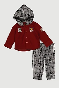 Baby Boys 0-9M Layered Look Ivy League Graphic Shirt and Sweatpants