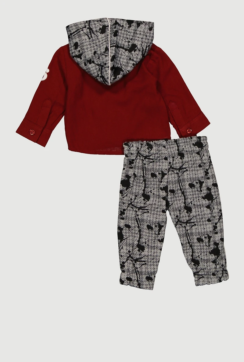 Baby Boys 0-9M Layered Look Ivy League Graphic Shirt and Sweatpants