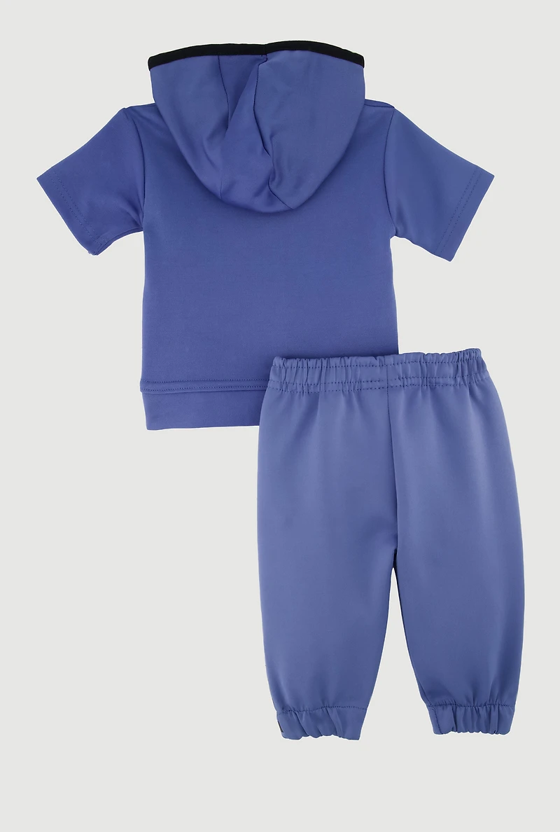 Baby Boys 0-9M Fresh Graphic Hooded Top and Joggers Set, Blue,