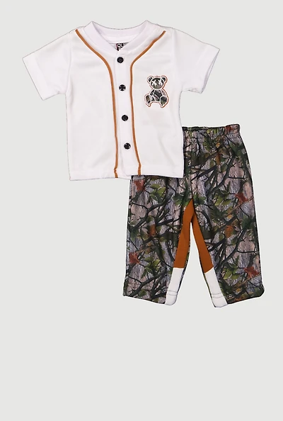 Baby Boys 0-9M Color Block Hunter Camo Graphic Tee and Sweatpants, Multi, Size 6-9M