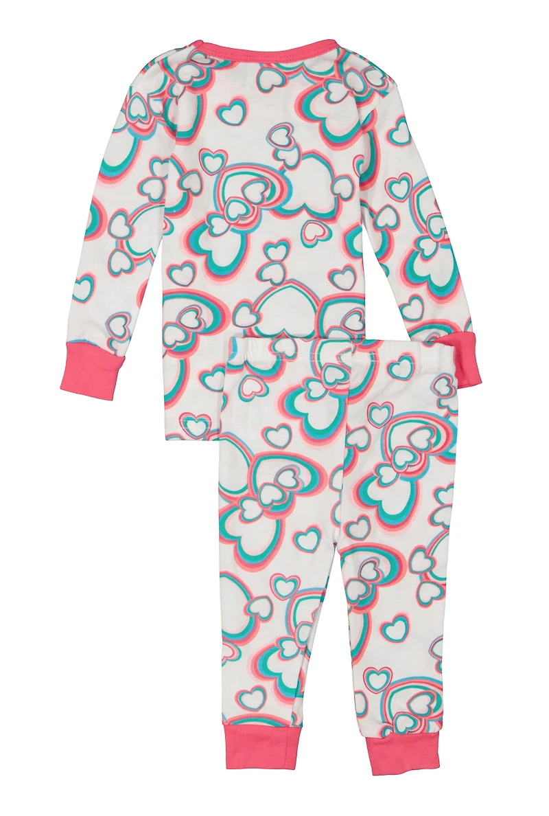 Baby Girls 12-24M Printed Pattern Pajama Top and Pants