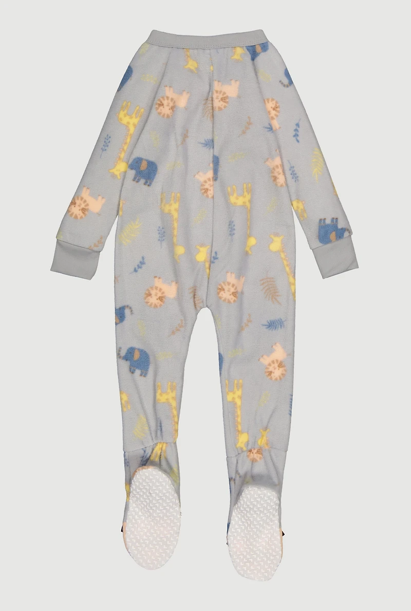 Baby Boys 12-24M Printed Pattern Footed Jumpsuit