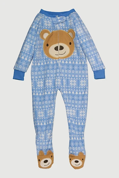 Baby Boys 12-24M Printed Pattern Footed Jumpsuit,