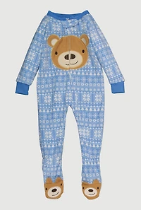 Baby Boys 12-24M Printed Pattern Footed Jumpsuit