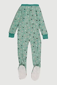 Baby Girls 12-24M Reindeer Graphic Fleece Footed Jumpsuit