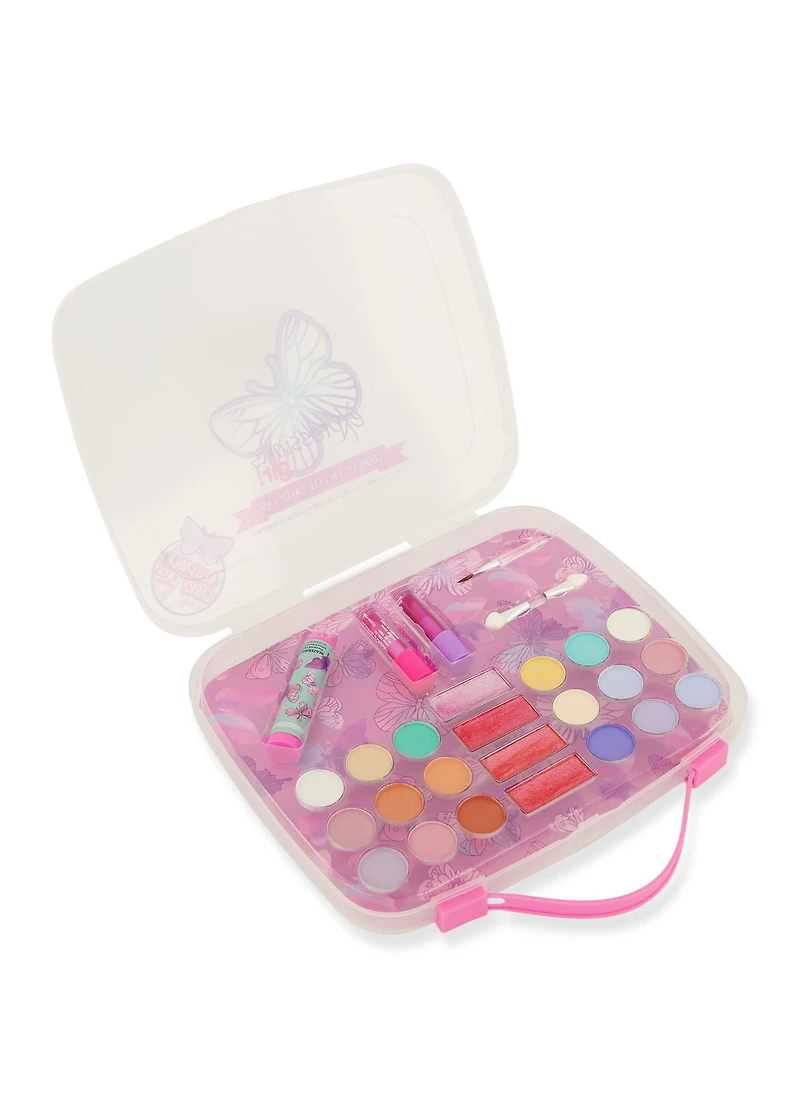 Girls Butterfly Beauty Set with Travel Case