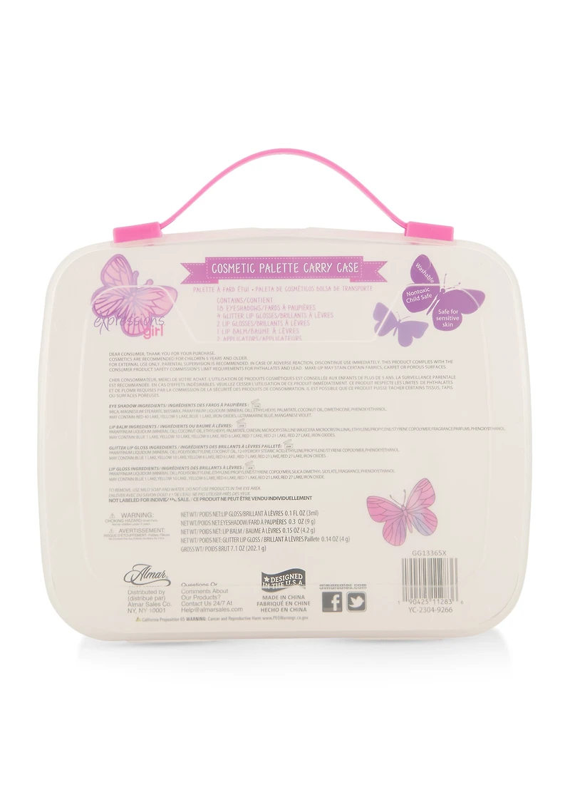 Girls Butterfly Beauty Set with Travel Case