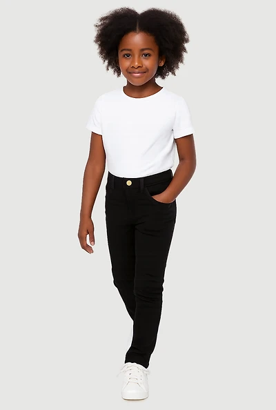Little Girls Stretch Twill Skinny Pants,