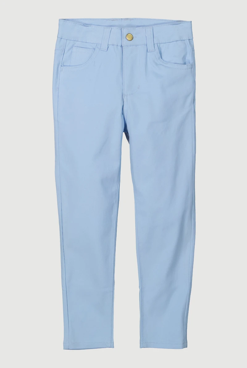 Little Girls Stretch Twill Skinny Pants, 5