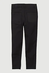 Little Girls Rhinestone Butterfly Hyper Stretch Skinny Pants, Black, Size 5