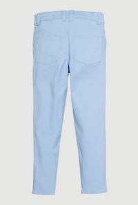 Little Girls Rhinestone Butterfly Hyper Stretch Skinny Pants, Blue, Size 5