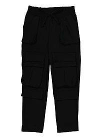 Little Girls Drawstring Waist Cargo Pants,