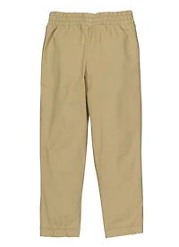 Little Girls Drawstring Waist Cargo Pants, Khaki, Size 4