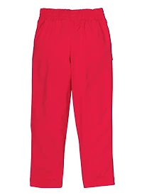 Little Girls Drawstring Waist Cargo Pants, Red, Size 5