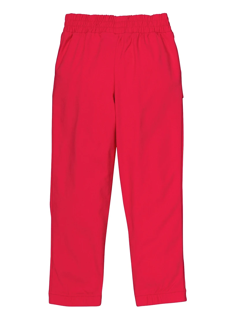 Little Girls Drawstring Waist Cargo Pants