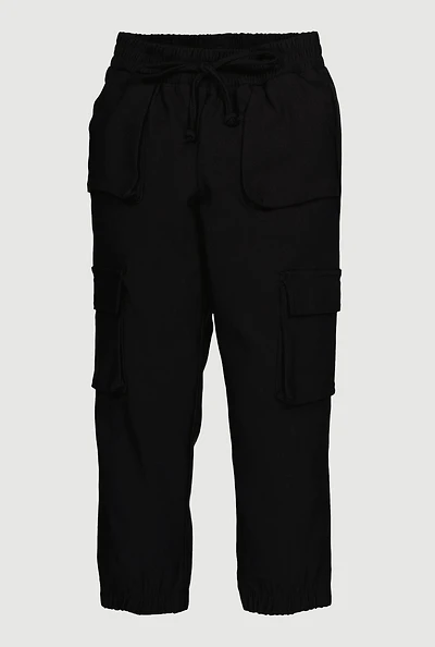 Little Girls Hyperstretch Joggers with Cargo Pockets