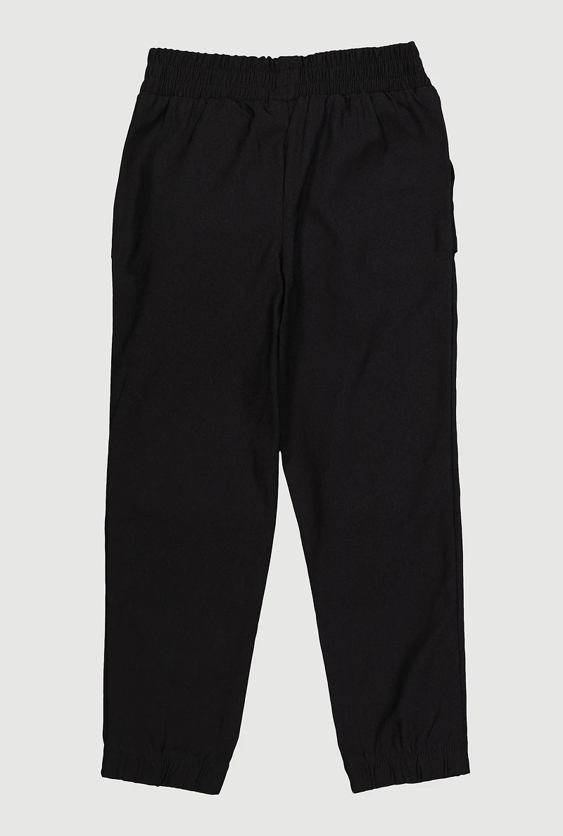 Little Girls Elastic Waist Cargo Pocket Joggers