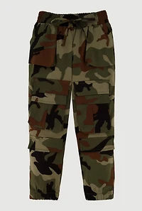 Little Girls Elastic Waist Cargo Pocket Joggers