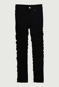 Little Girls Hyper Stretch Stacked Skinny Pants, Black, Size 4