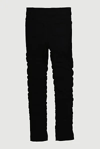 Little Girls Hyper Stretch Stacked Skinny Pants, Black, Size 4